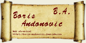 Boris Andonović vizit kartica